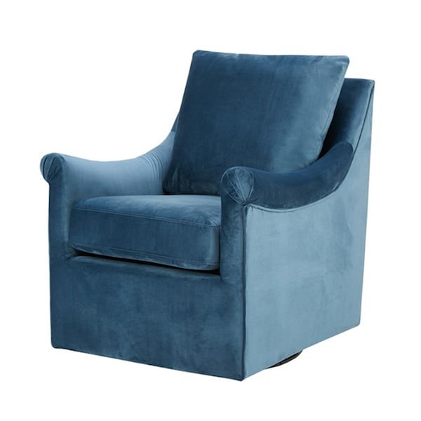Madison Park Deanna Swivel Chair, Blue - MP103-0243