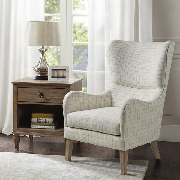 Madison Park Linen Arianna Swoop Wing Chair - MP100-0983