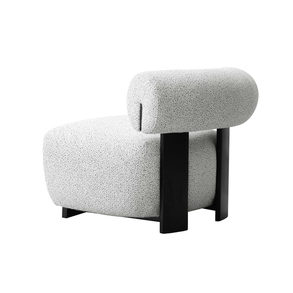 Manhattan Comfort Bartow Accent Chair in Ivory and Black, 2PK - 2-AC017-IB