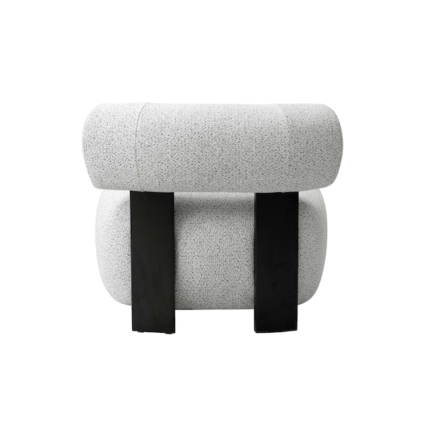 Manhattan Comfort Bartow Accent Chair in Ivory and Black, 2PK - 2-AC017-IB
