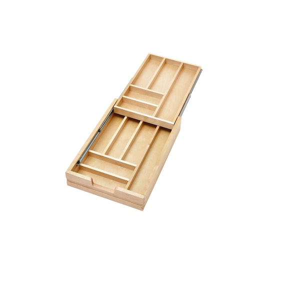 Rev-A-Shelf Drawer Replacement, Maple Wood; Steel, Natural Maple, 15 in W, 4.31 in H, 21.5 in D - 4WTCD-18HSC-1