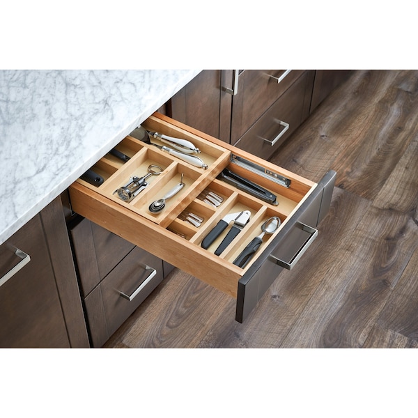 Rev-A-Shelf Drawer Replacement, Maple Wood; Steel, Natural Maple, 15 in W, 4.31 in H, 21.5 in D - 4WTCD-18HSC-1