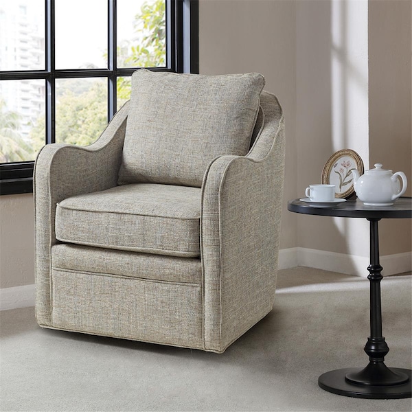 Madison Park Grey & Multi Color Brianne Wide Seat Swivel Arm Chair - MP103-0985