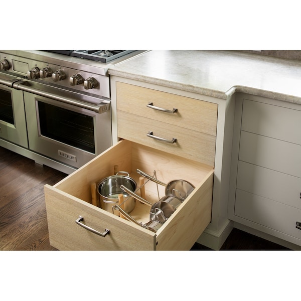 Rev-A-Shelf Drawer Insert, Maple Wood, Natural Maple, 30.25 in W, 6.63 in H, 21.25 in D - 4DPS-3021