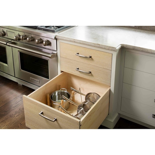 Rev-A-Shelf Drawer Insert, Maple Wood, Natural Maple, 30.25 in W, 6.63 in H, 21.25 in D - 4DPS-3021