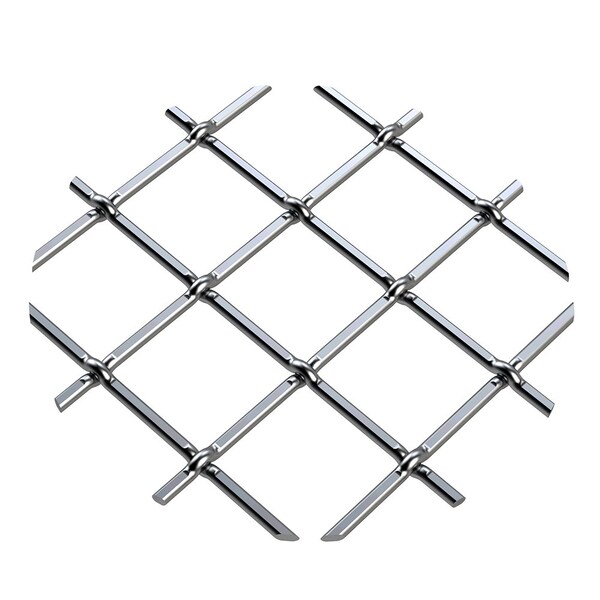 Designs Of Distinction .75" Multi-Crimp Single Diamond Decorative Grille - Satin Nickel, 36" W x 48" L Sheet - 013648332PSN1