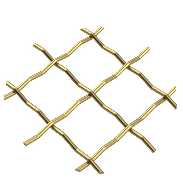 Designs Of Distinction .75" Pressed Single Diamond Decorative Grille - Satin Brass, 36" W x 24" L Sheet - 013624315CSB1