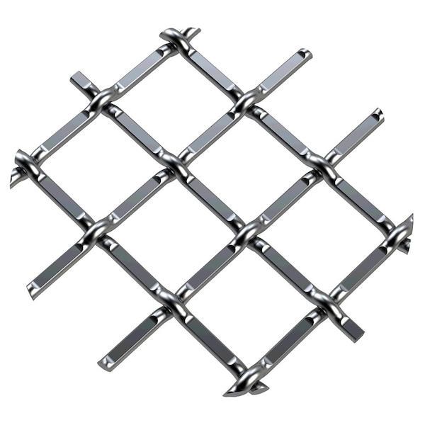 Designs Of Distinction .5" Round Single Diamond Decorative Grille - Satin Nickel, 36" W x 48" L Sheet - 0136481214FSN1