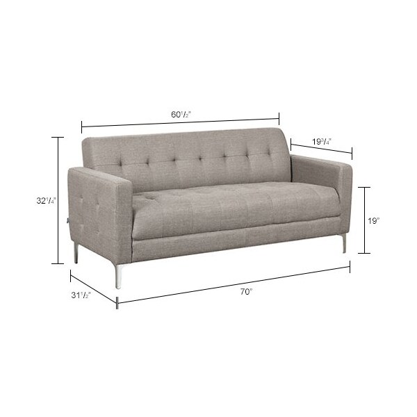 Global Industrial Upholstered Fabric Sofa, Tan - 695967TN