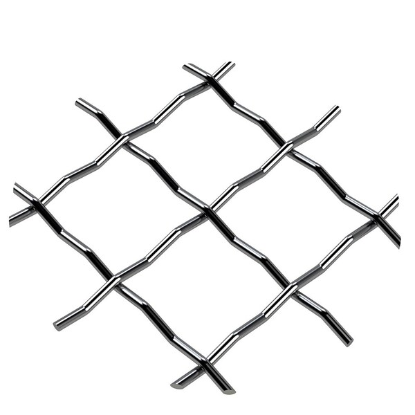 Designs Of Distinction .75" Pressed Single Diamond Decorative Grille - Satin Nickel, 36" W x 24" L Sheet - 013624315CSN1
