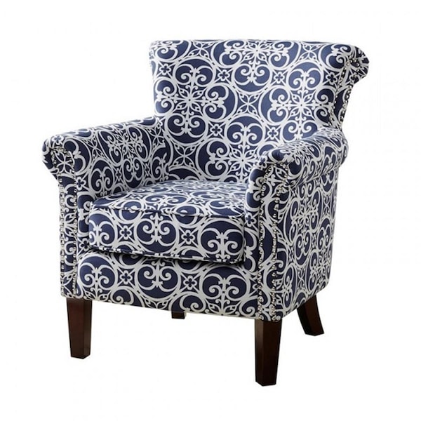 Madison Park Brooke Tight Back Club Chair - Navy - FPF18-0486
