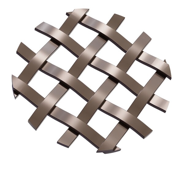 Designs Of Distinction .375" Single Flat Diamond Decorative Grille - Antique Brass, 36"W x 48"L Sheet - 013648286SAB1
