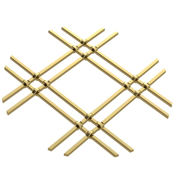 Designs Of Distinction 1" Flat Double Diamond Decorative Grille - Satin Brass, 18" W x 48" L Sheet - 01184811614PSB1