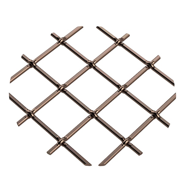 Designs Of Distinction .75" Multi-Crimp Single Diamond Decorative Grille - Antique Brass, 36" W x 48" L Sheet - 013648332PAB1