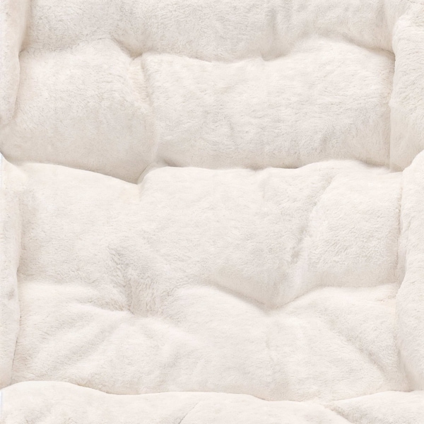 Flash Furniture Eleanor 56-in Portable Folding Dbl Saucer Chair in Ivory Faux Shearling w/a Soft Gold Steel Frame - FV-FDS-001-IV-SGD-GG