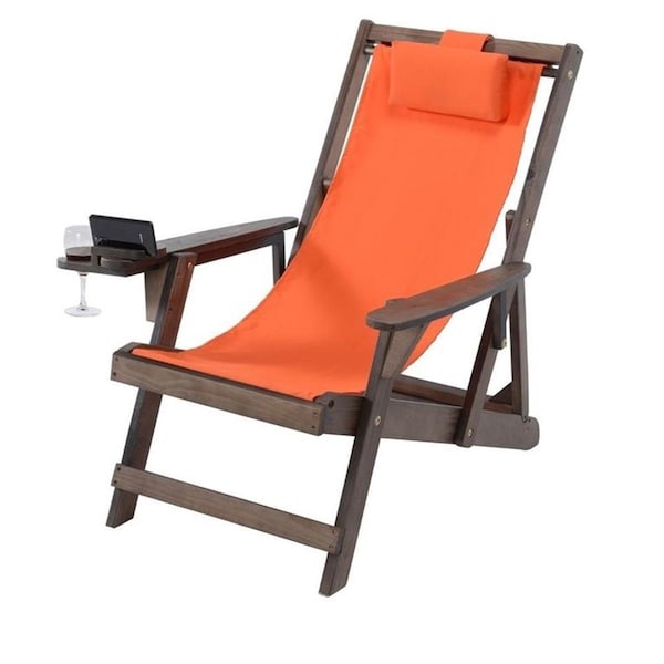 Cama Romantic Collection Canvas Sling Chair with Cup and Wine Holder - CA2818497