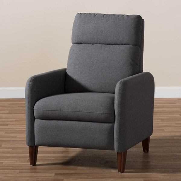 Baxton Studio Casanova Mid-century Modern Grey Upholstered Lounge Chair - 143-8142