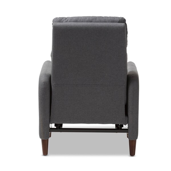 Baxton Studio Casanova Mid-century Modern Grey Upholstered Lounge Chair - 143-8142