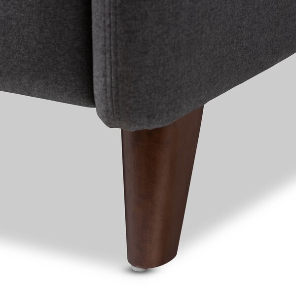 Baxton Studio Casanova Mid-century Modern Grey Upholstered Lounge Chair - 143-8142
