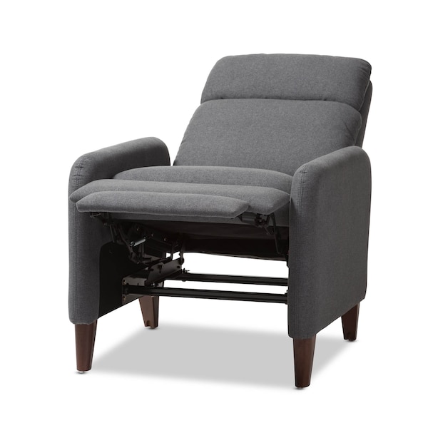 Baxton Studio Casanova Mid-century Modern Grey Upholstered Lounge Chair - 143-8142