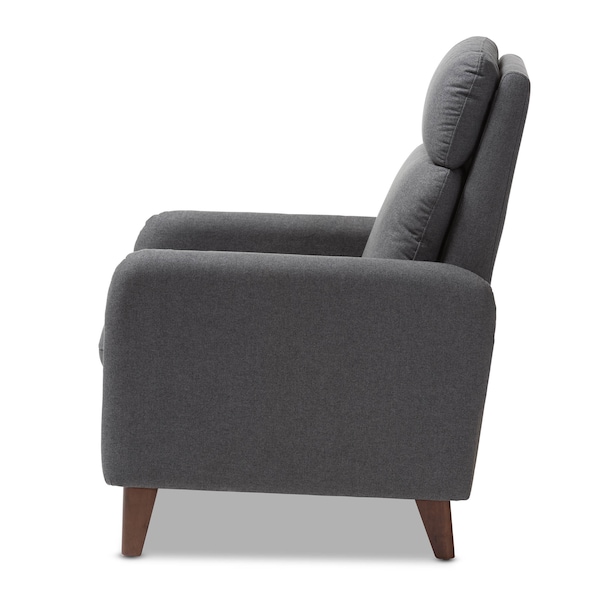 Baxton Studio Casanova Mid-century Modern Grey Upholstered Lounge Chair - 143-8142