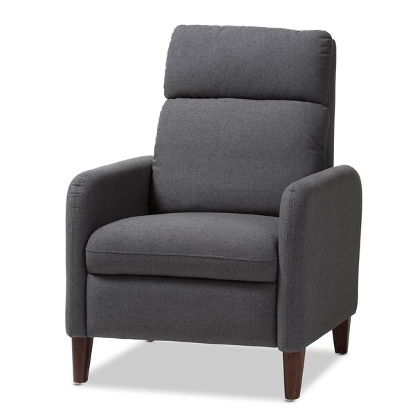 Baxton Studio Casanova Mid-century Modern Grey Upholstered Lounge Chair - 143-8142