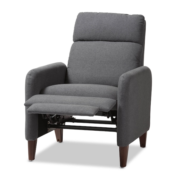 Baxton Studio Casanova Mid-century Modern Grey Upholstered Lounge Chair - 143-8142