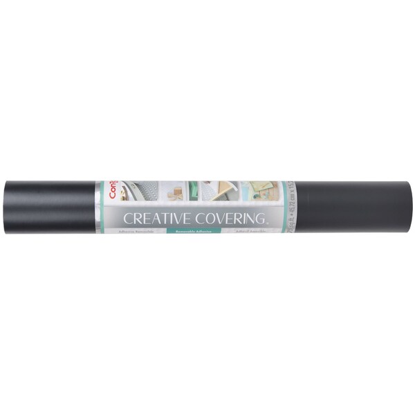 Con-Tact Brand Creative Covering Adhesive Covering, Black, 18'' x 50 ft. - 50F-C9A936-06