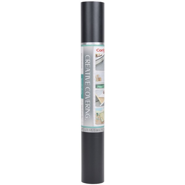 Con-Tact Brand Creative Covering Adhesive Covering, Black, 18'' x 50 ft. - 50F-C9A936-06