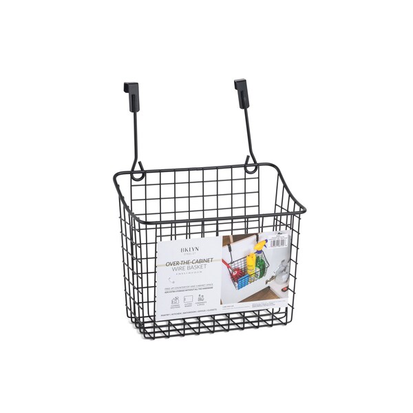 Bklyn Steel Co. Checkered Wire Over The Cabinet Basket - Large - Black Powder - 45553
