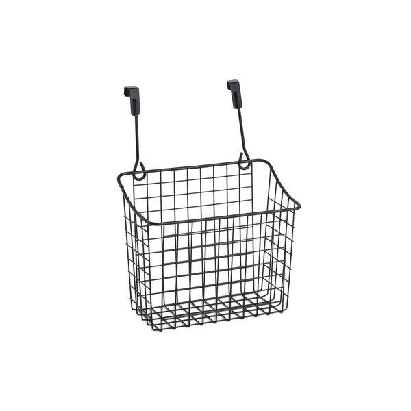 Bklyn Steel Co. Checkered Wire Over The Cabinet Basket - Large - Black Powder - 45553
