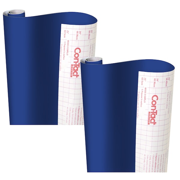 Con-Tact Brand Creative Covering Adhesive Covering, Royal Blue, 18in. x 16 ft., 2PK - 16F-C9AH12-06