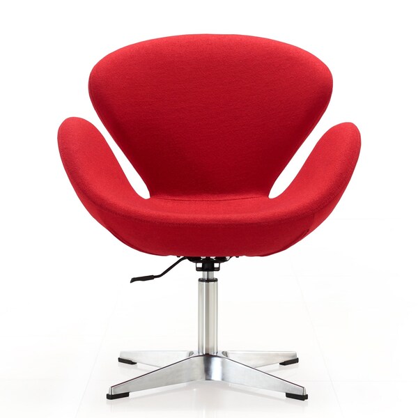Manhattan Comfort Raspberry Adjustable Swivel Chair in Red and Polished Chrome - AC038-RD