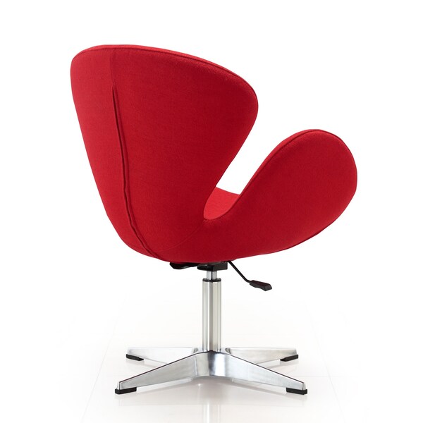 Manhattan Comfort Raspberry Adjustable Swivel Chair in Red and Polished Chrome - AC038-RD