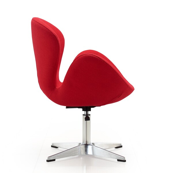 Manhattan Comfort Raspberry Adjustable Swivel Chair in Red and Polished Chrome - AC038-RD