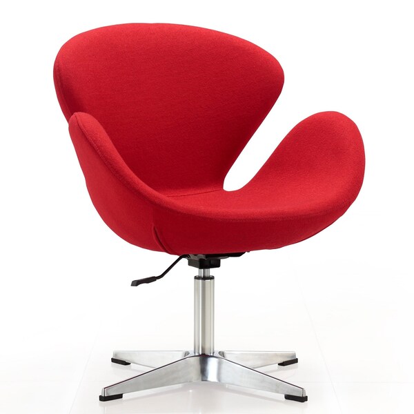 Manhattan Comfort Raspberry Adjustable Swivel Chair in Red and Polished Chrome - AC038-RD