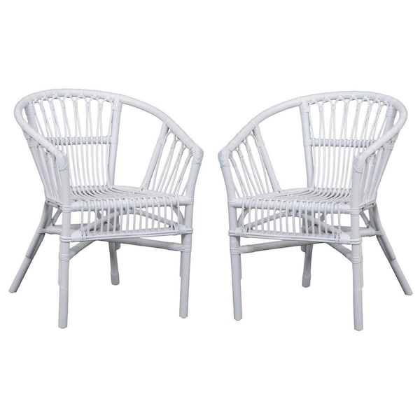 Safavieh Adriana Rattan White Accent Chair - 30.3 x 22.8 x 23.6 in., 2PK - ACH6505B-SET2