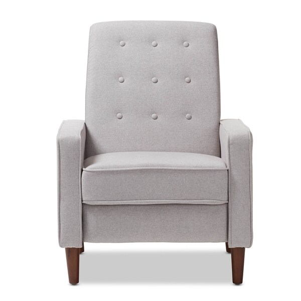 Baxton Studio Mathias Mid-century Modern Light Grey Upholstered Lounge Chair - 143-8135