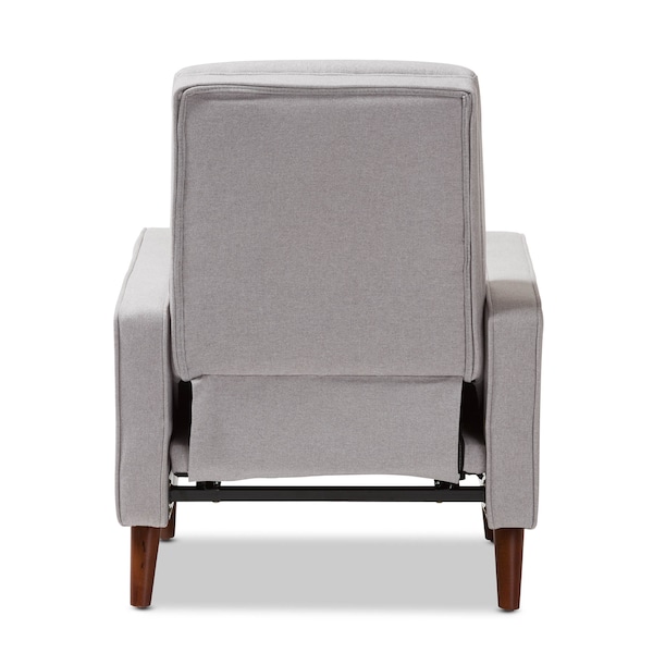 Baxton Studio Mathias Mid-century Modern Light Grey Upholstered Lounge Chair - 143-8135