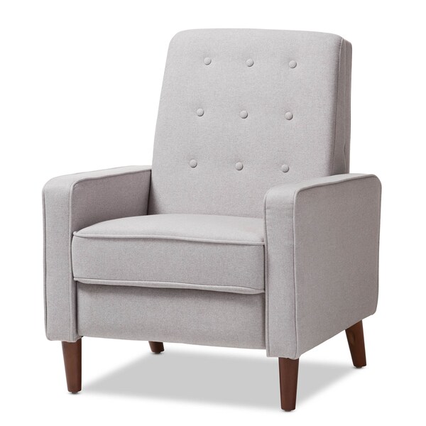 Baxton Studio Mathias Mid-century Modern Light Grey Upholstered Lounge Chair - 143-8135