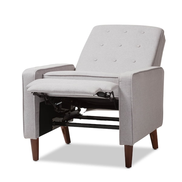 Baxton Studio Mathias Mid-century Modern Light Grey Upholstered Lounge Chair - 143-8135