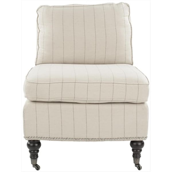 Safavieh Zoey Grey Pinstripe Armless Club Chair Grey Pinstripe - MCR4584E