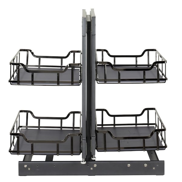 Hardware Resources STORAGE WITH STYLE Black Nickel 15" Full-Height Blind Corner Organizer - SWS-BCFH15BN