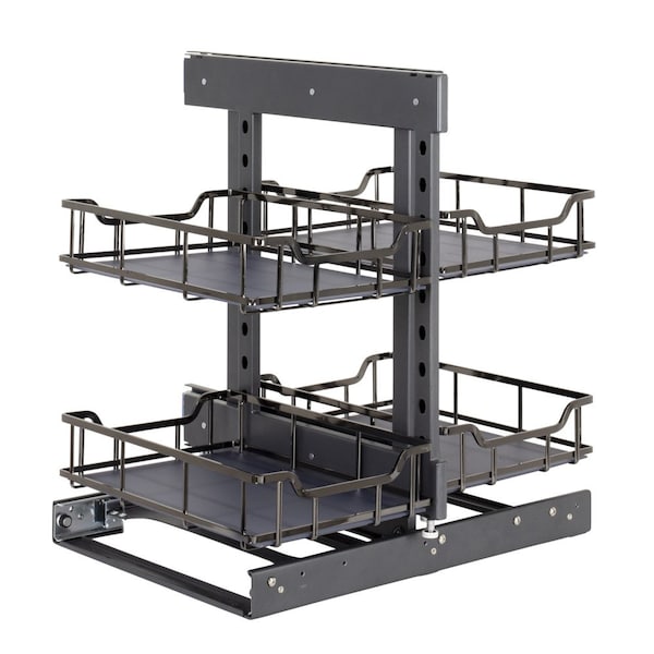 Hardware Resources STORAGE WITH STYLE Black Nickel 15" Full-Height Blind Corner Organizer - SWS-BCFH15BN
