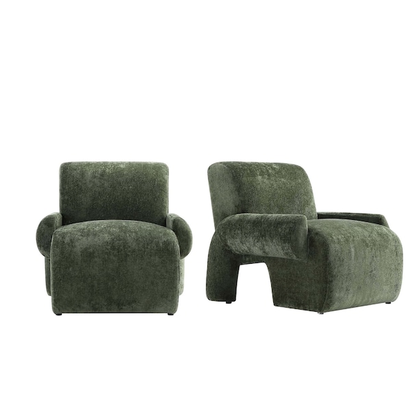 Manhattan Comfort Verandah Accent Chairs in Olive Green, 2PK - 2-AC069-OG