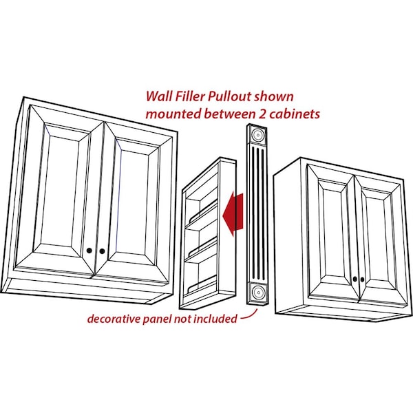 Hardware Resources 6" Wide 36" Tall Upper Wall Cabinet Pullout Filler - WFPO636