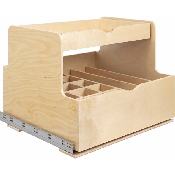 Hardware Resources 27In. Wood Rollout Bottle Double Drawer - ROBTD27-WB