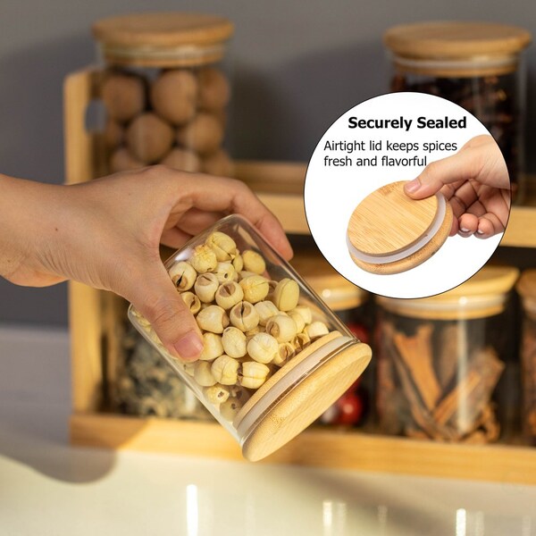 Basicwise Kitchen Stuff, Bamboo, Beige, 14 in W, 8.75 in H, 3.75 in L - QI004706.8