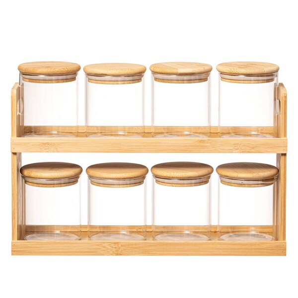 Basicwise Kitchen Stuff, Bamboo, Beige, 14 in W, 8.75 in H, 3.75 in L - QI004706.8
