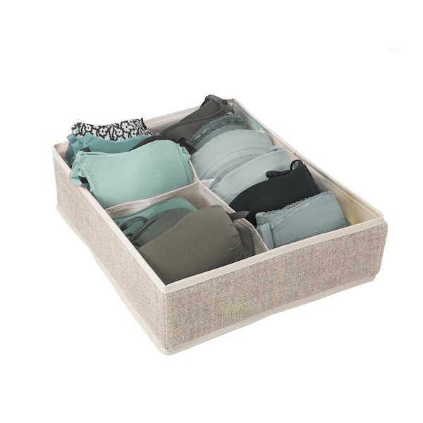 Simplify 50% polyester + 30% PP non-woven + 20% paperboard, Cream, 12.01 in W, 14.02 in D, 14.02 in L - 25515-FEJ